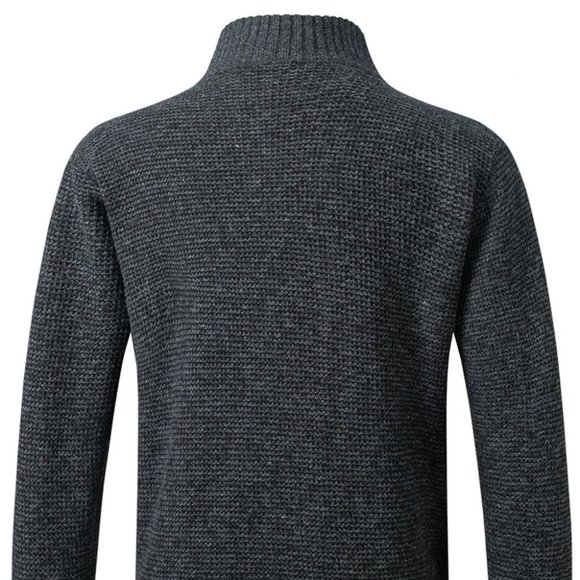 Black Mens Quilted Cardigan - Picture 3 of 7